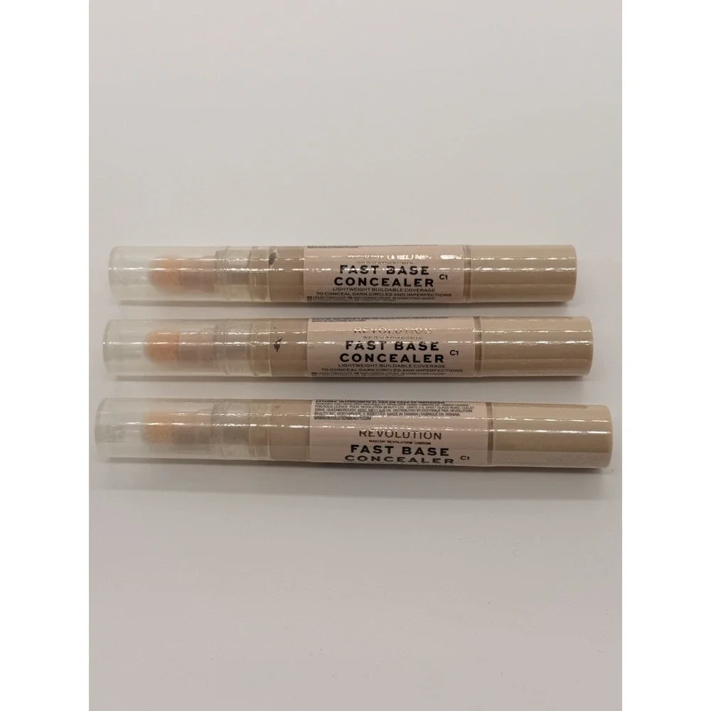 3X Revolution Beauty Fast Base Concealer Shade C1 Undertones Under Eye Coverage
